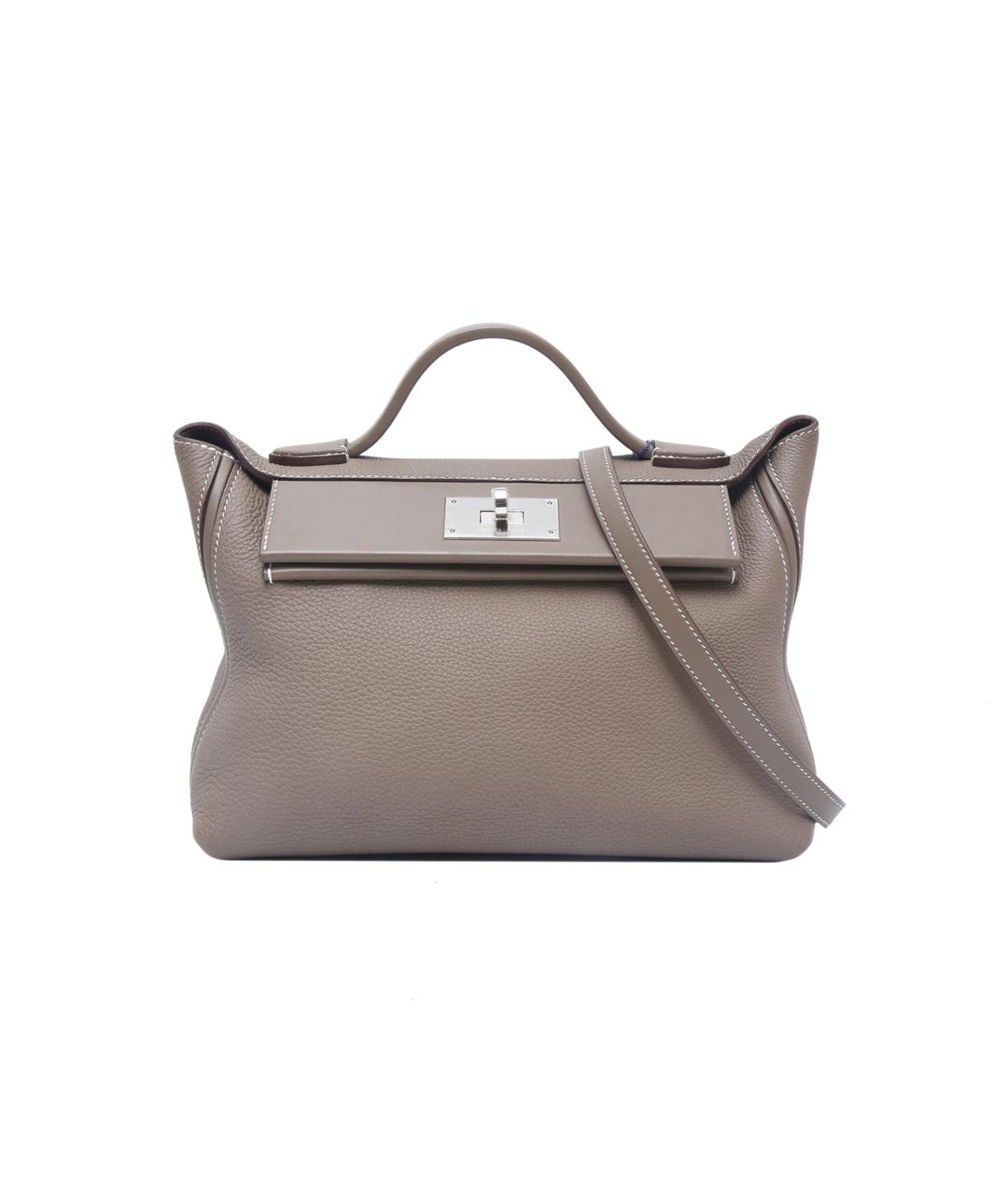 HERMES Серая кожаная сумка через плечо, фото 1