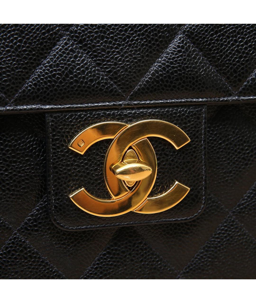 CHANEL Черная кожаная сумка с короткими ручками, фото 7