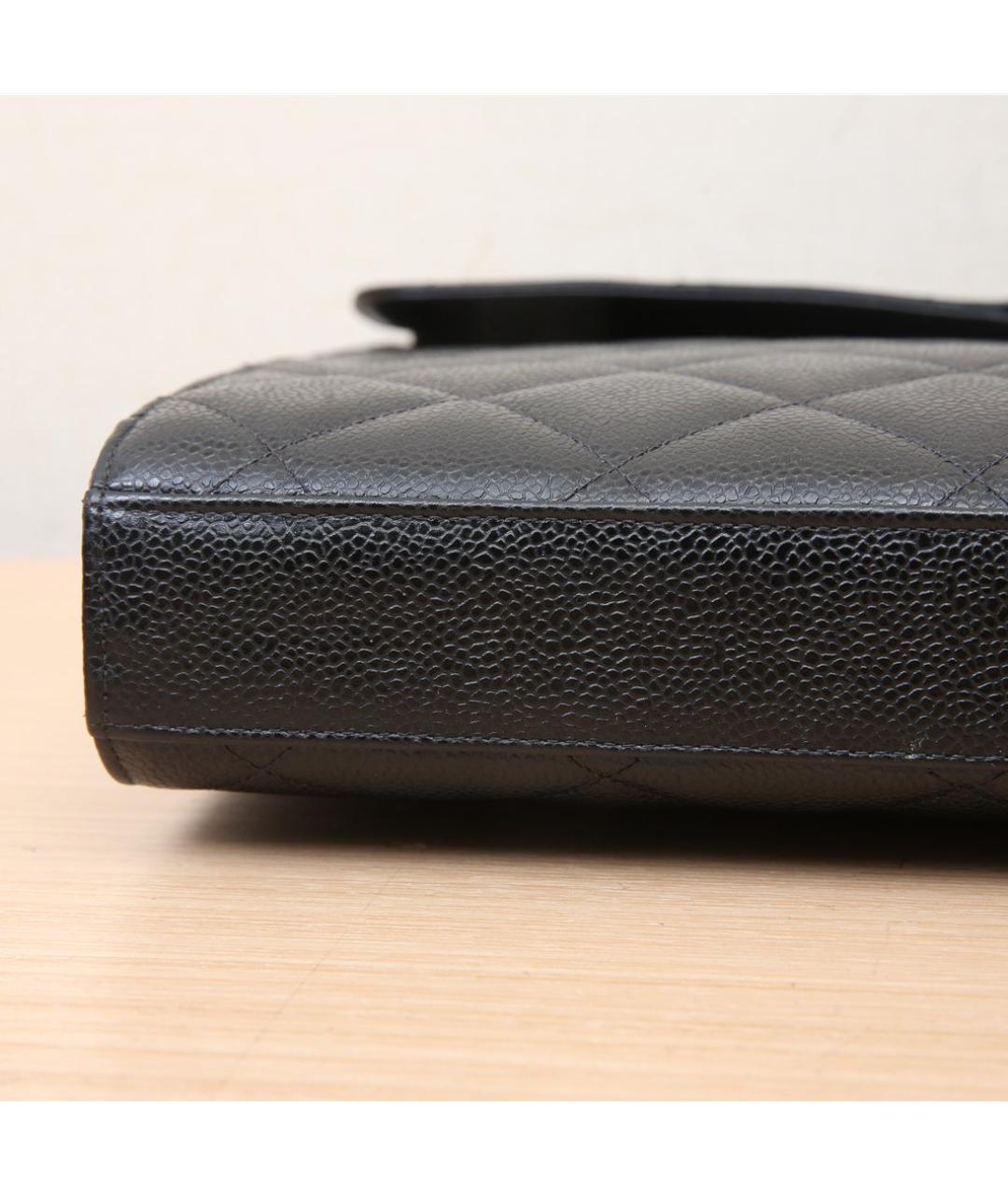 CHANEL Черная кожаная сумка с короткими ручками, фото 9