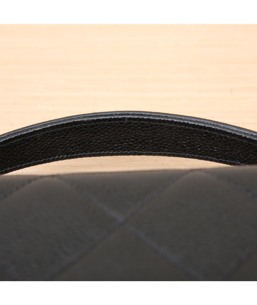 CHANEL Черная кожаная сумка с короткими ручками, фото 8