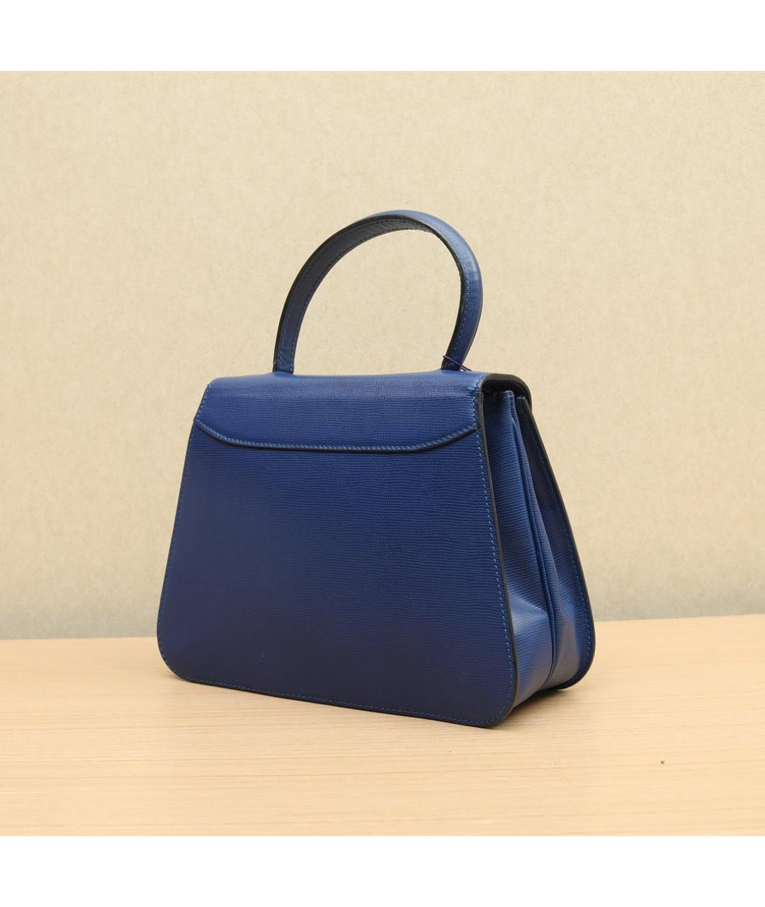 CELINE Синяя кожаная сумка через плечо, фото 5