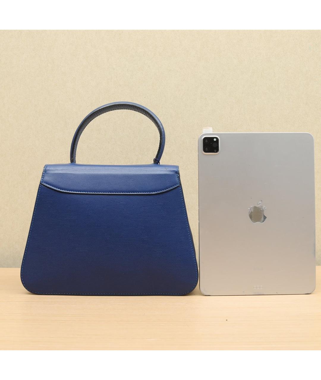 CELINE Синяя кожаная сумка через плечо, фото 6