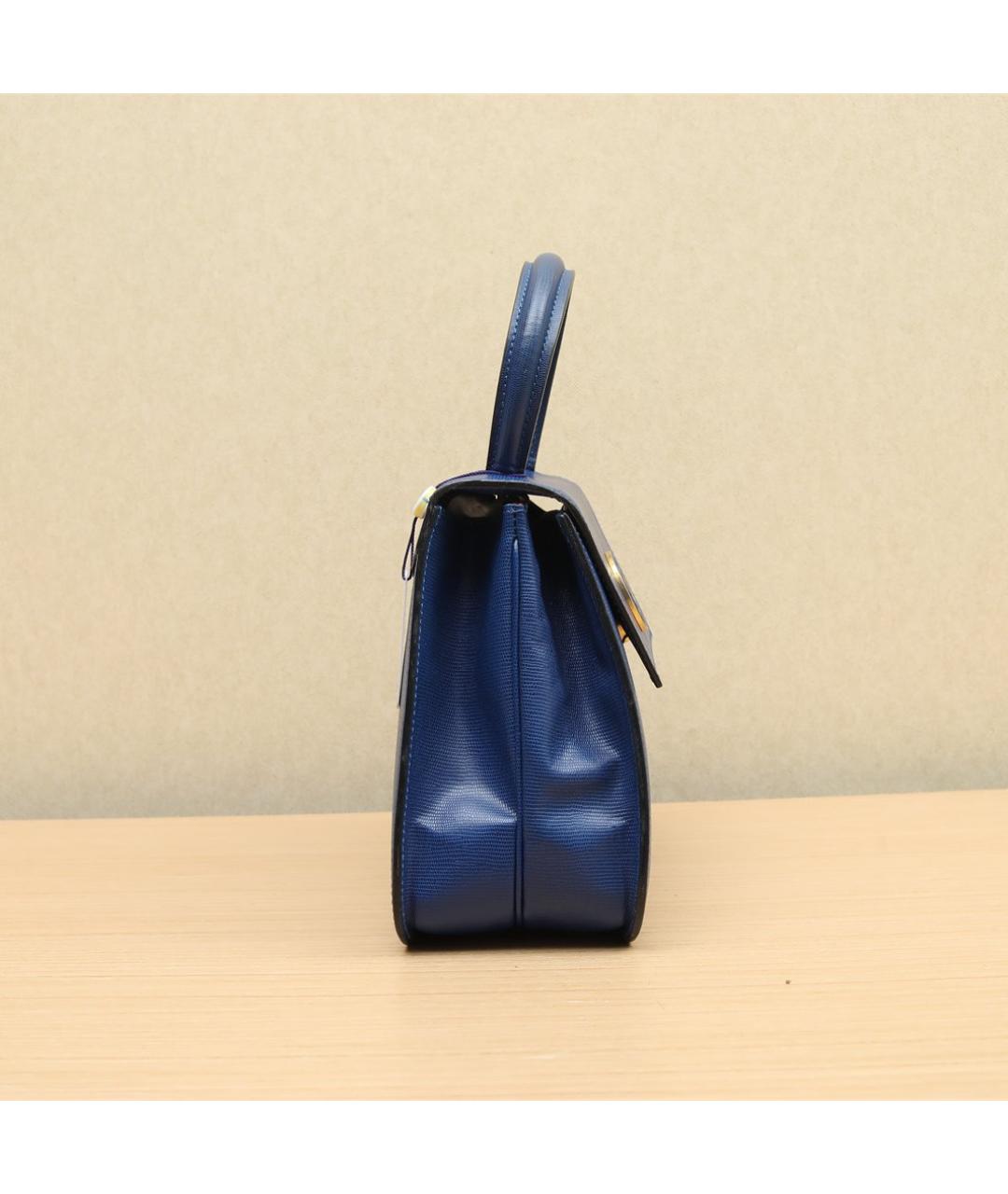 CELINE Синяя кожаная сумка через плечо, фото 4