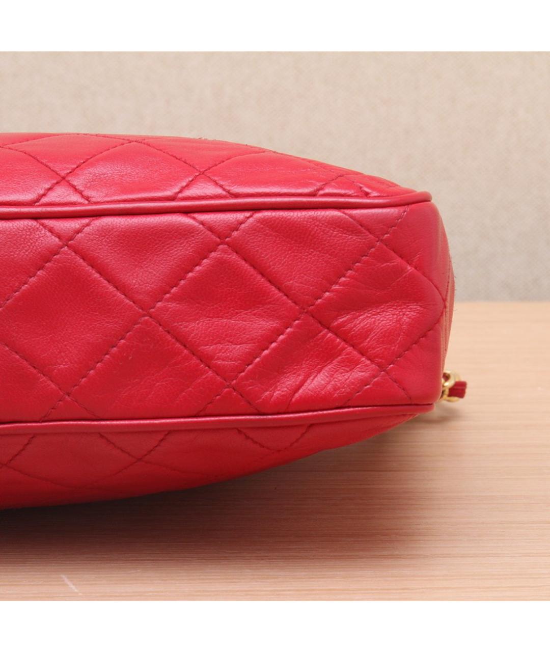 CHANEL Красная кожаная сумка через плечо, фото 8