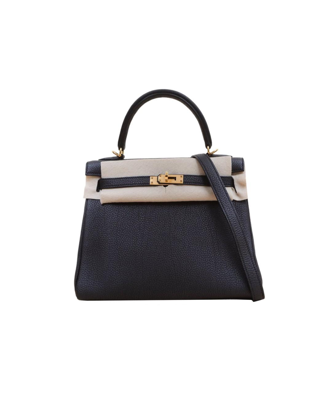 HERMES Черная кожаная сумка через плечо, фото 1