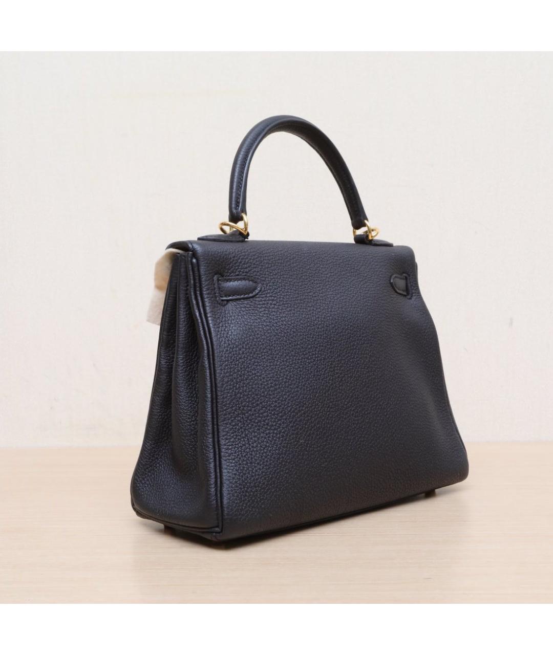 HERMES Черная кожаная сумка через плечо, фото 6