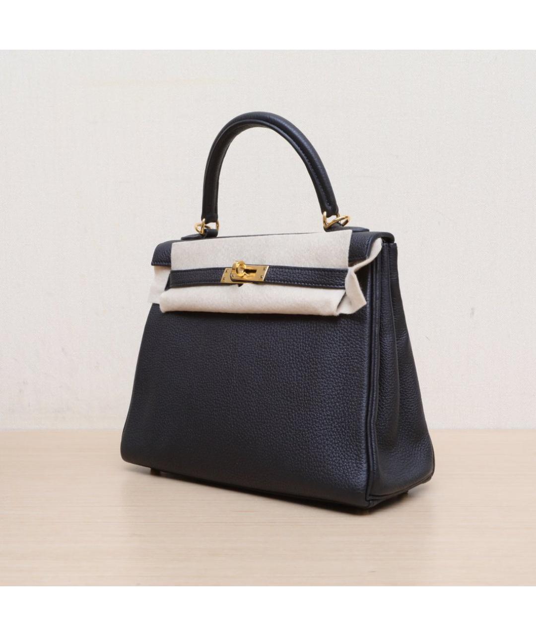 HERMES Черная кожаная сумка через плечо, фото 4