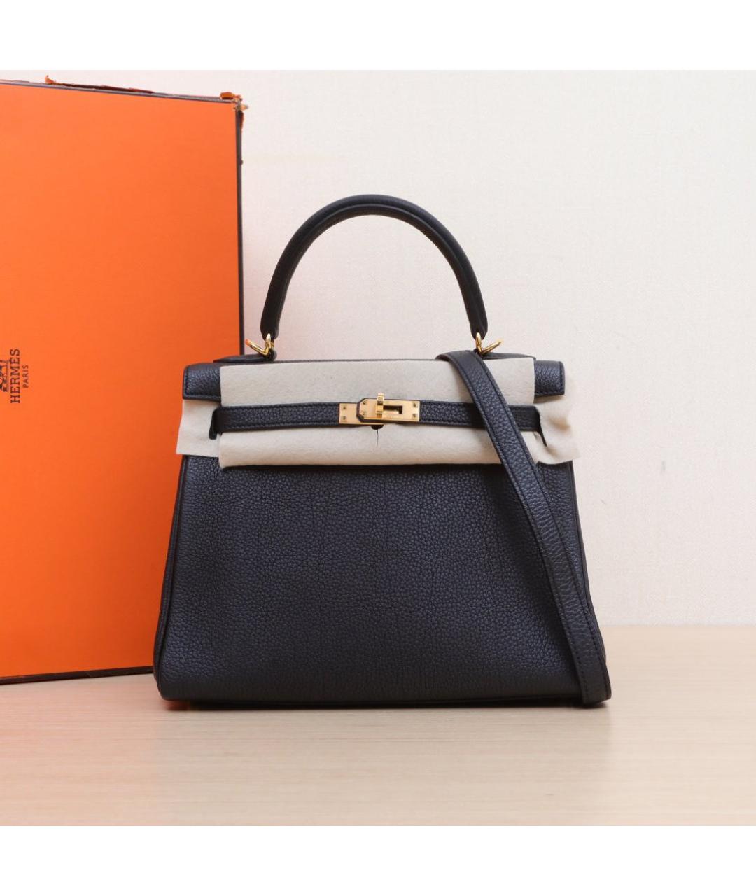 HERMES Черная кожаная сумка через плечо, фото 2