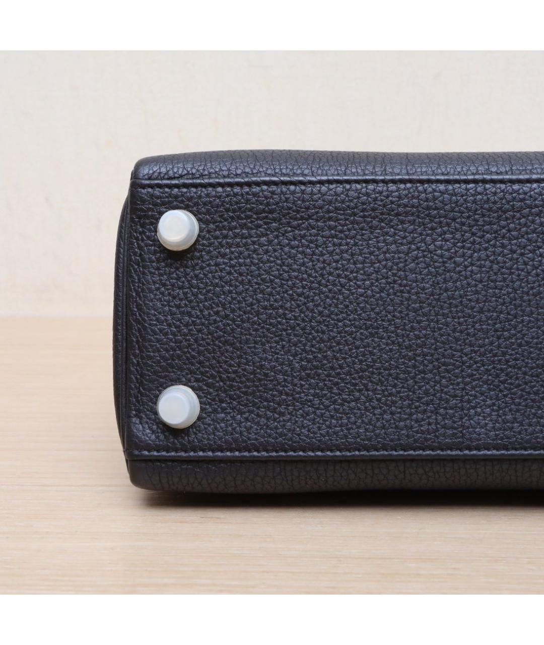 HERMES Черная кожаная сумка через плечо, фото 9