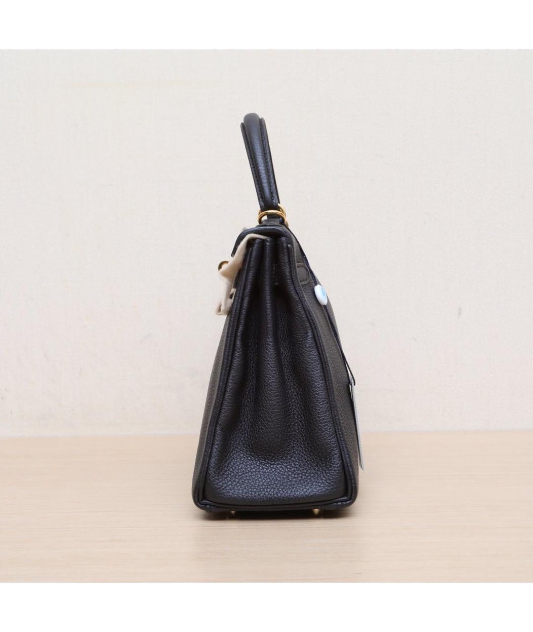 HERMES Черная кожаная сумка через плечо, фото 5