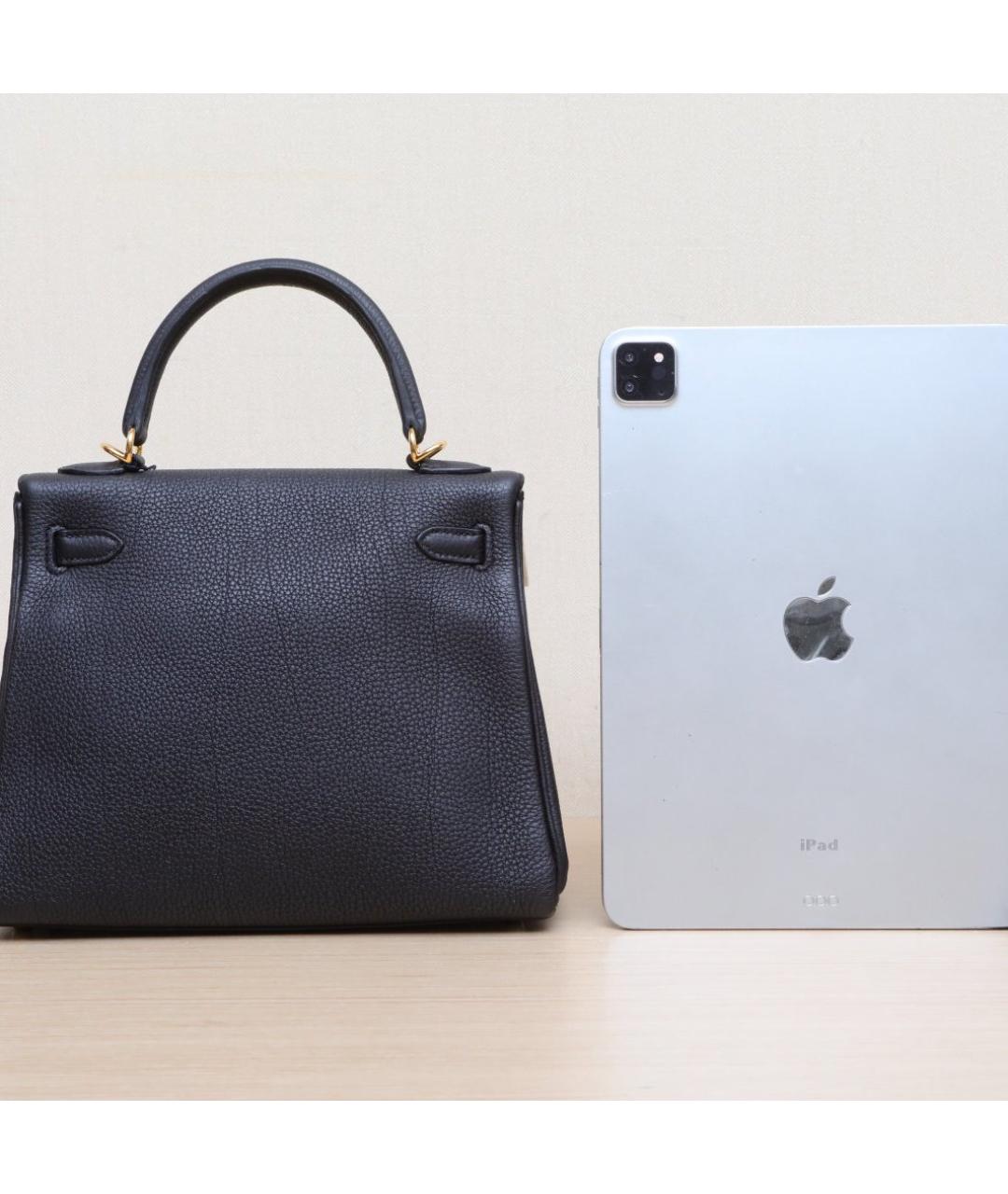 HERMES Черная кожаная сумка через плечо, фото 7