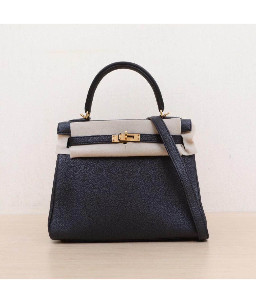 HERMES Черная кожаная сумка через плечо, фото 3