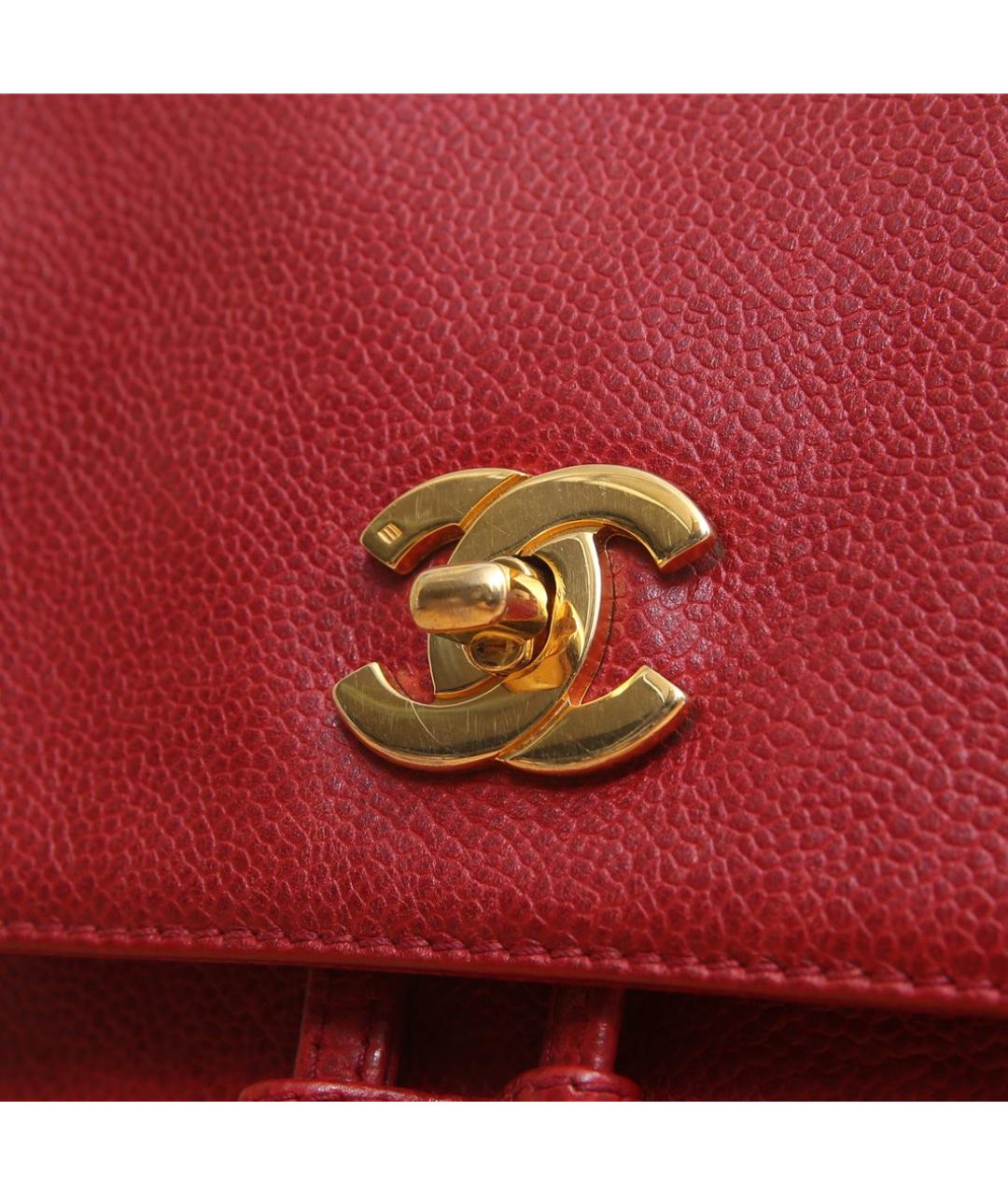 CHANEL Красный кожаный рюкзак, фото 7