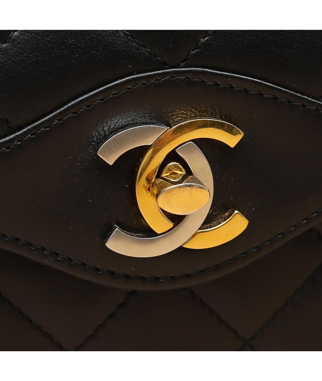 CHANEL Черная кожаная сумка через плечо, фото 7