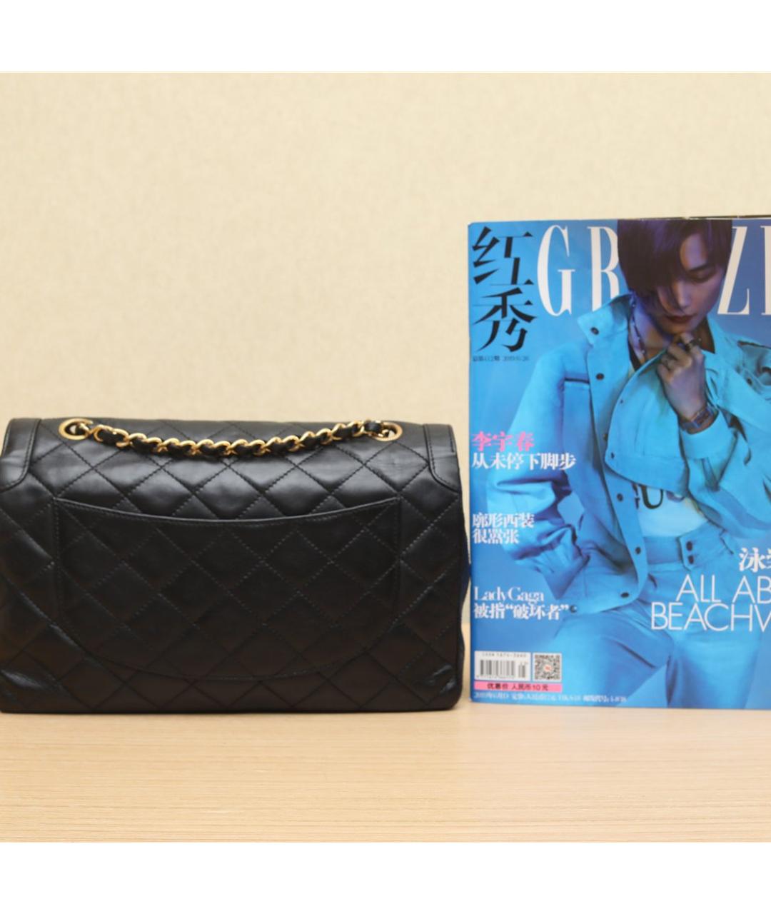 CHANEL Черная кожаная сумка через плечо, фото 6