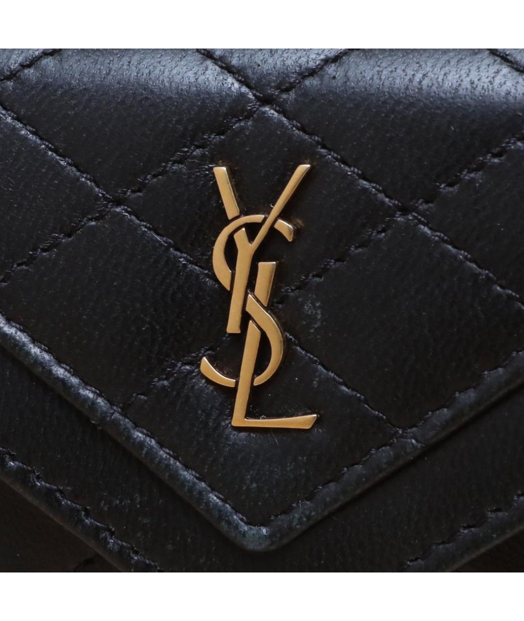 SAINT LAURENT Черная кожаная сумка через плечо, фото 8