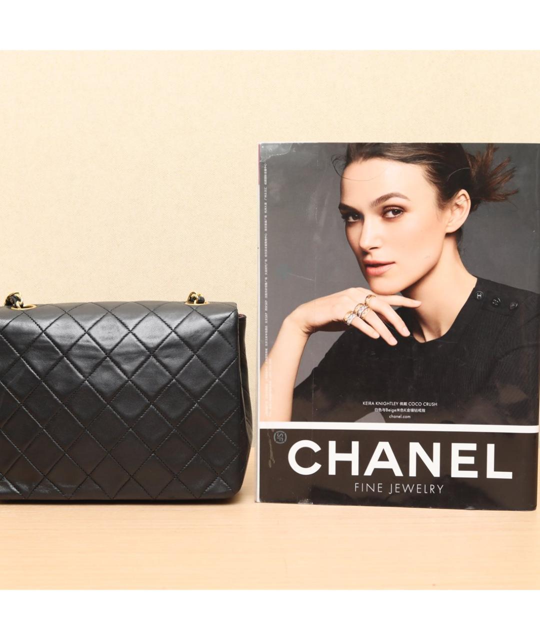 CHANEL Черная кожаная сумка через плечо, фото 6