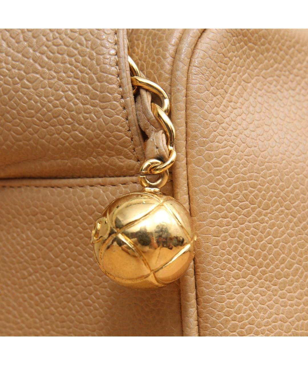 CHANEL Бежевая кожаная сумка через плечо, фото 7