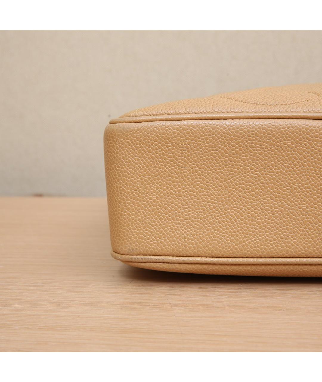 CHANEL Бежевая кожаная сумка через плечо, фото 9