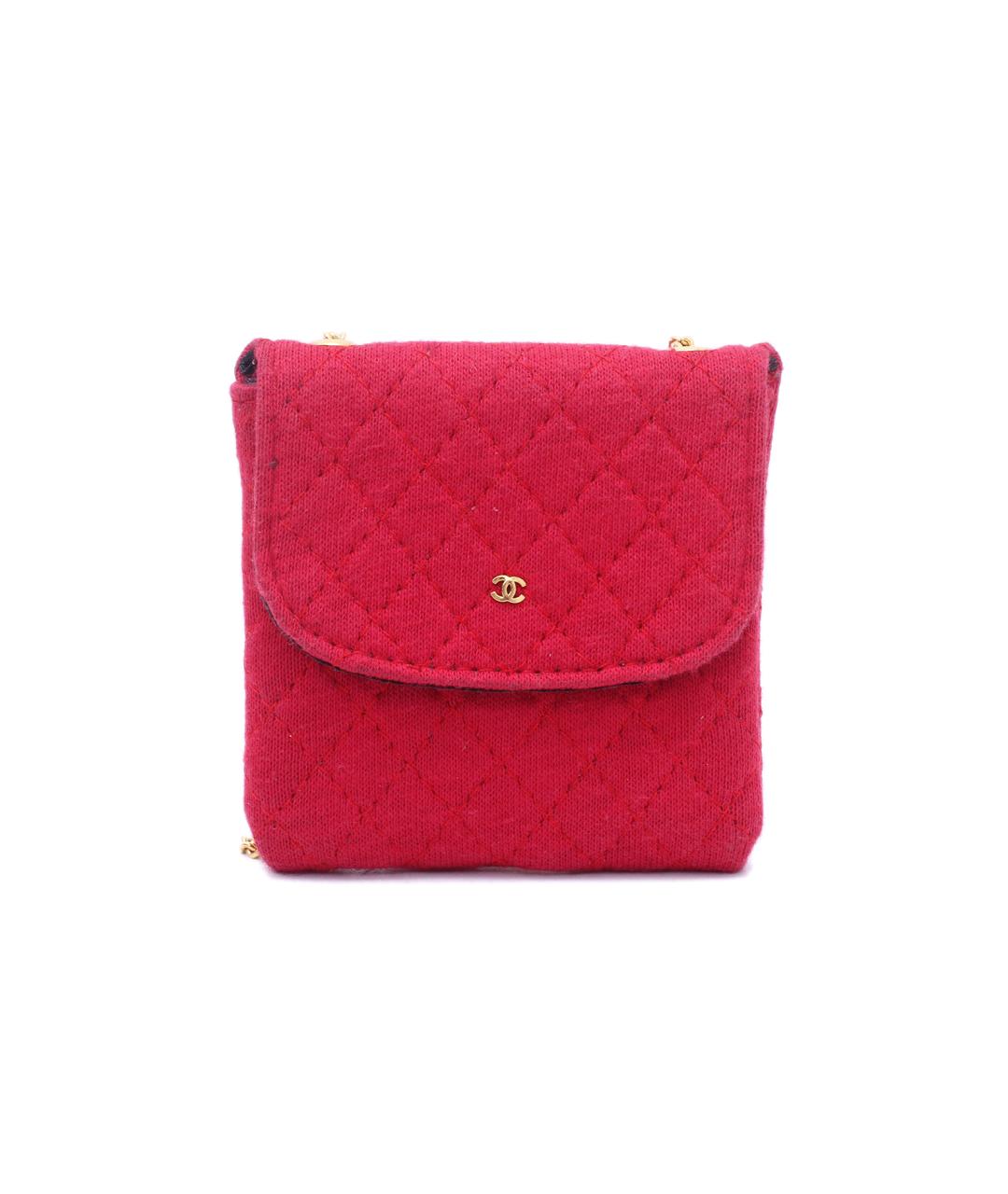CHANEL Красная тканевая сумка через плечо, фото 1