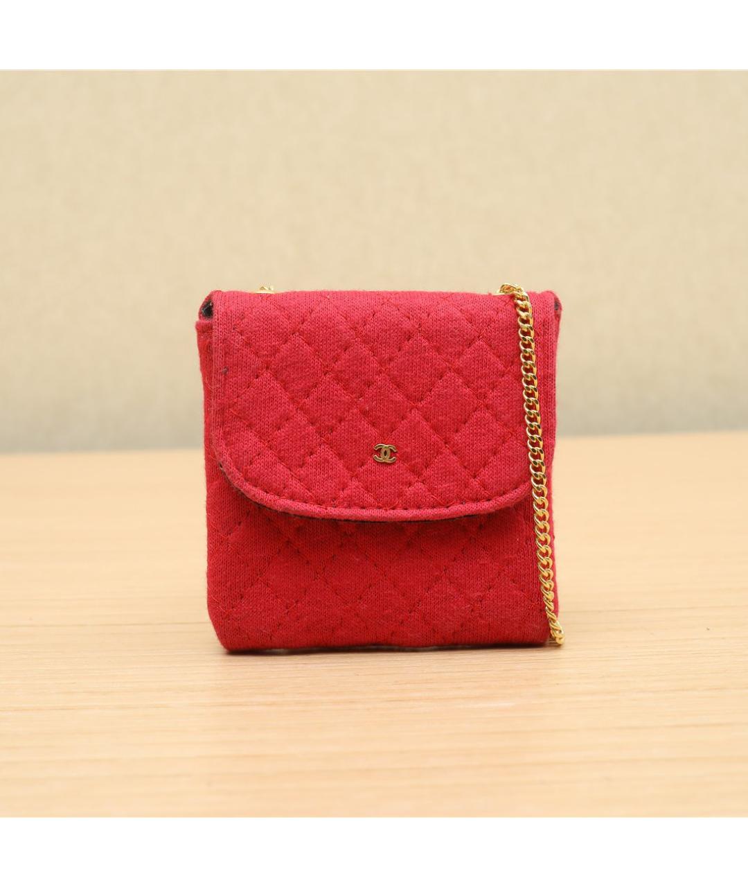 CHANEL Красная тканевая сумка через плечо, фото 2