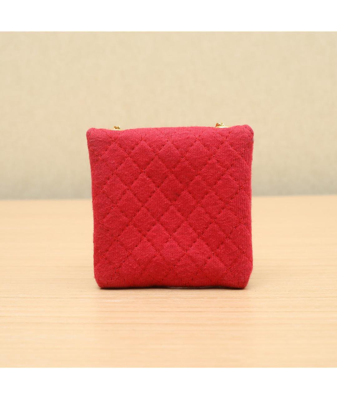 CHANEL Красная тканевая сумка через плечо, фото 6