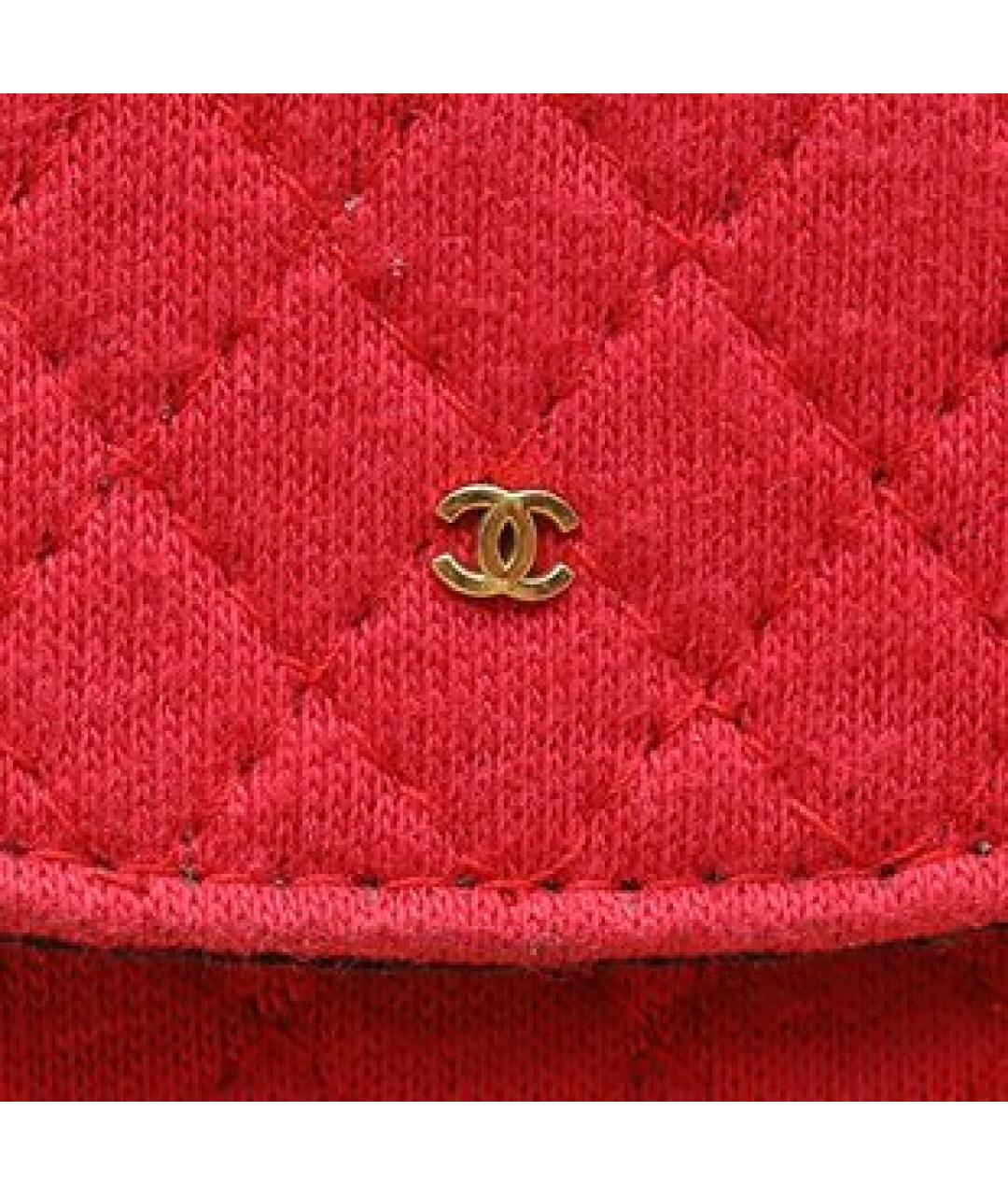 CHANEL Красная тканевая сумка через плечо, фото 8