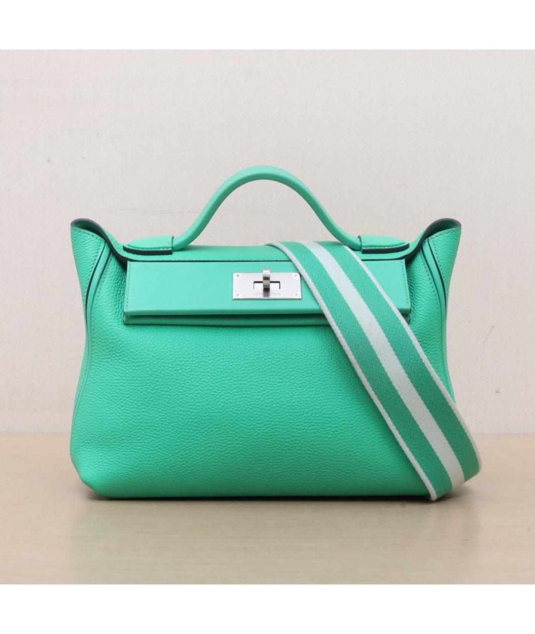 HERMES Бирюзовая кожаная сумка через плечо, фото 3