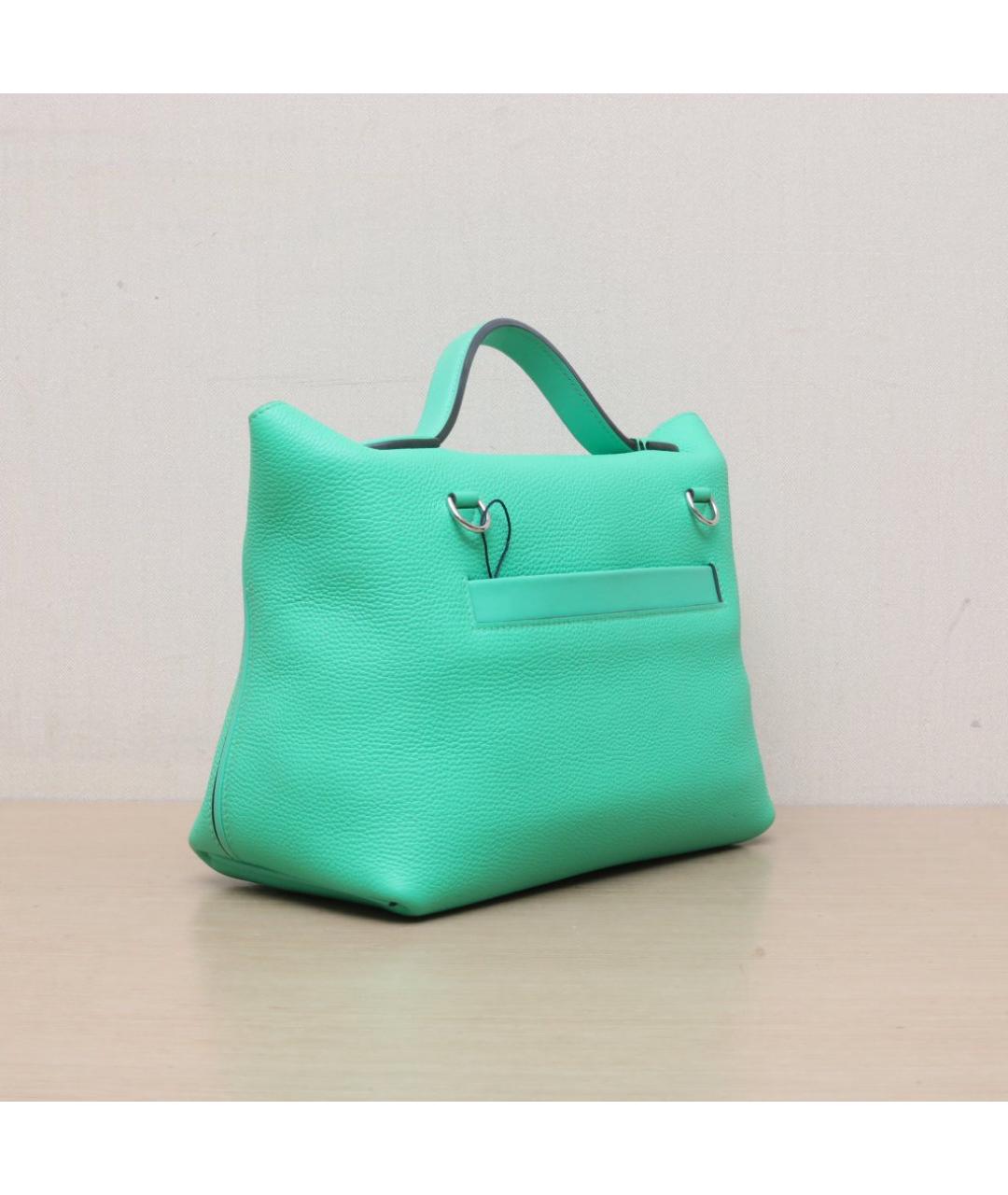 HERMES Бирюзовая кожаная сумка через плечо, фото 6