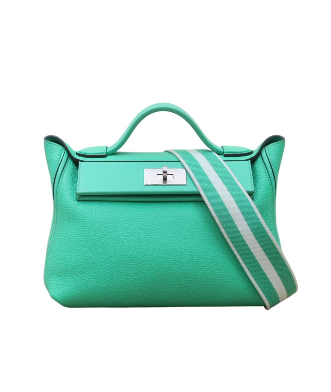 HERMES Бирюзовая кожаная сумка через плечо, фото 1