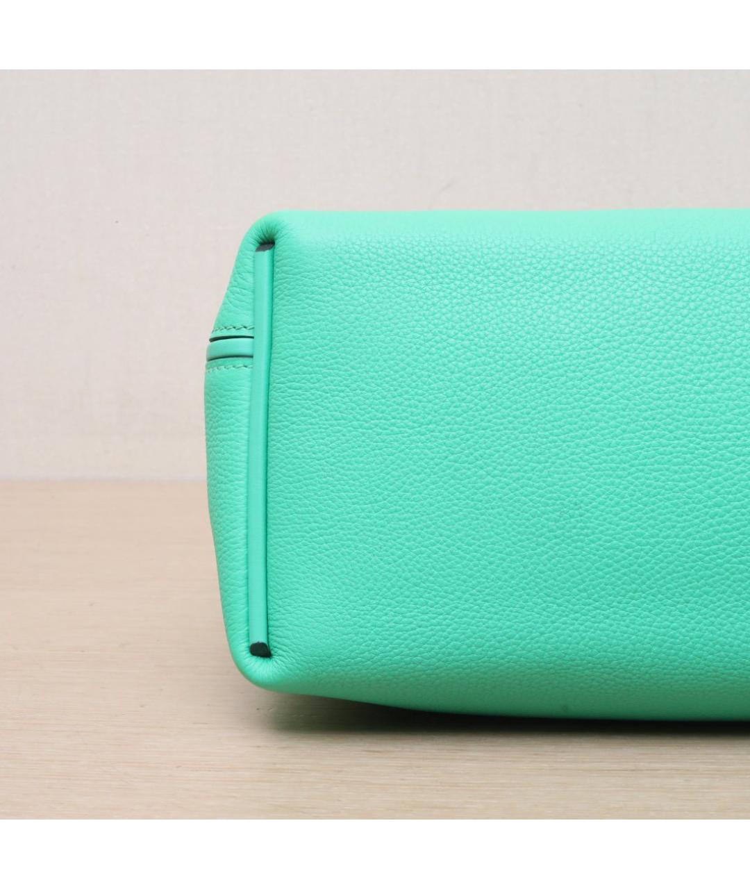 HERMES Бирюзовая кожаная сумка через плечо, фото 9