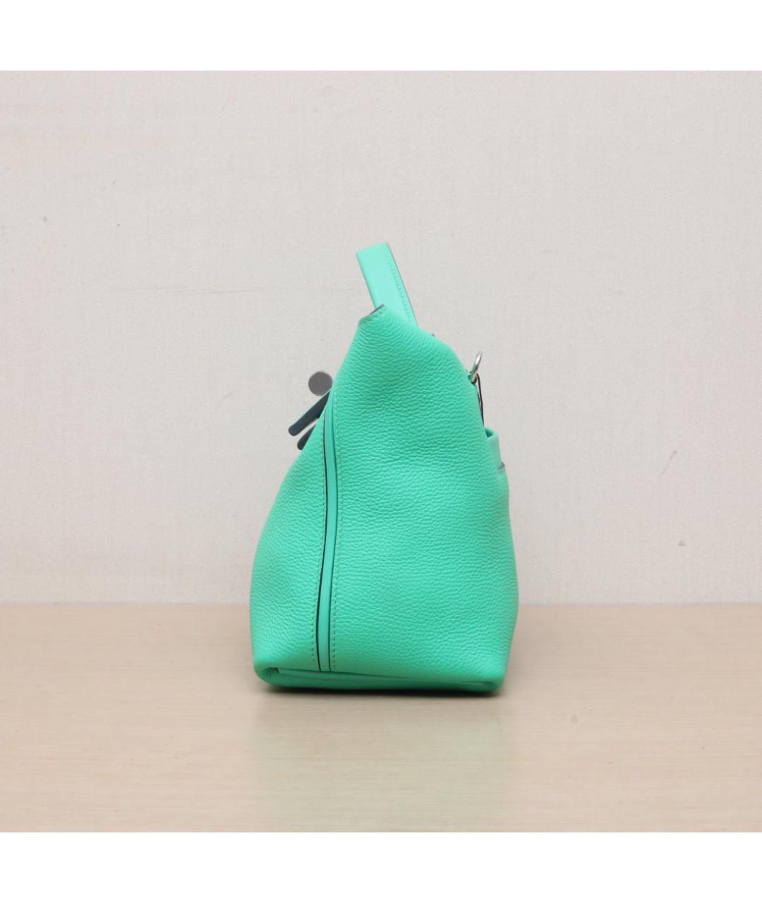 HERMES Бирюзовая кожаная сумка через плечо, фото 5