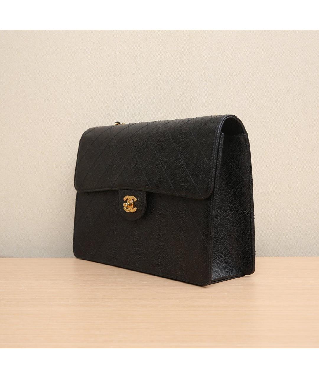 CHANEL Черная кожаная сумка через плечо, фото 4