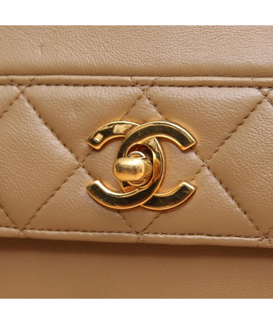 CHANEL Коричневая кожаная сумка через плечо, фото 7