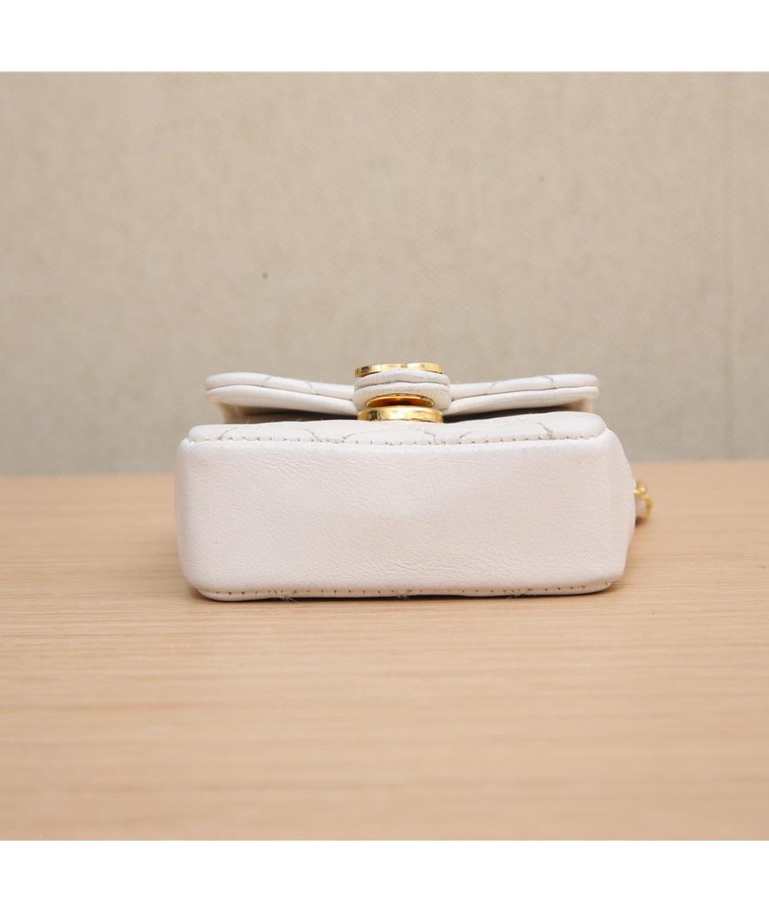 CHANEL Белая кожаная сумка через плечо, фото 8