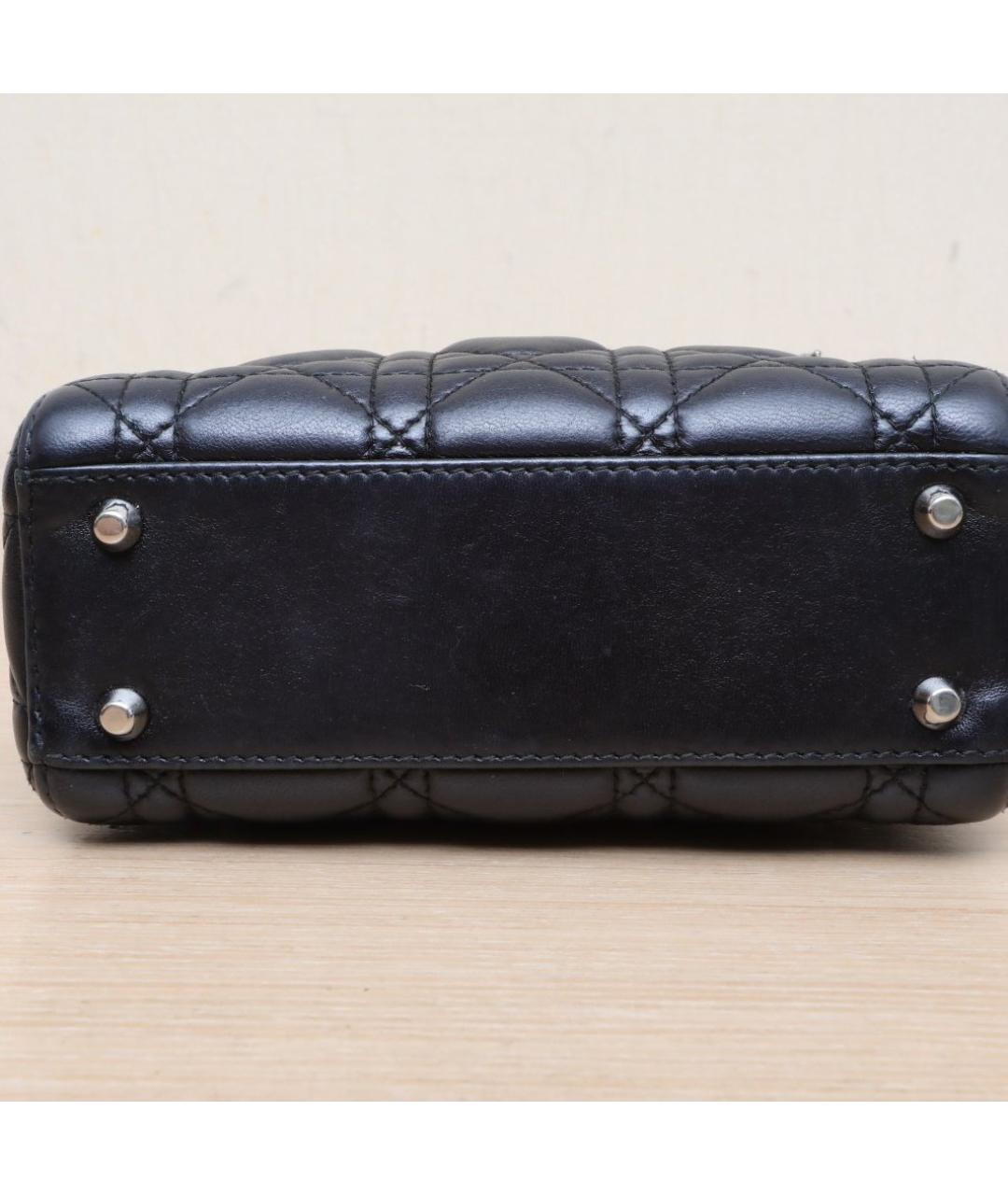 CHRISTIAN DIOR Черная кожаная сумка через плечо, фото 9