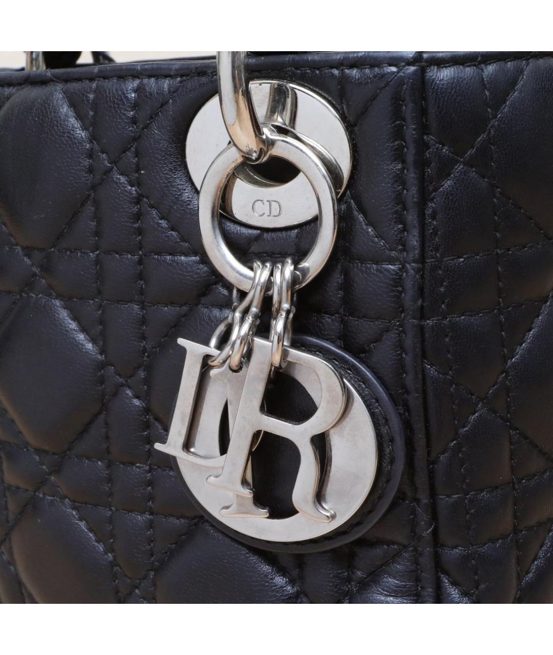 CHRISTIAN DIOR Черная кожаная сумка через плечо, фото 8