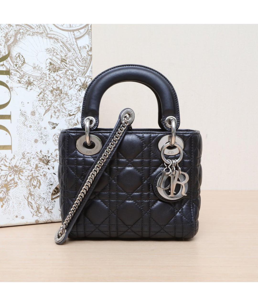 CHRISTIAN DIOR Черная кожаная сумка через плечо, фото 2