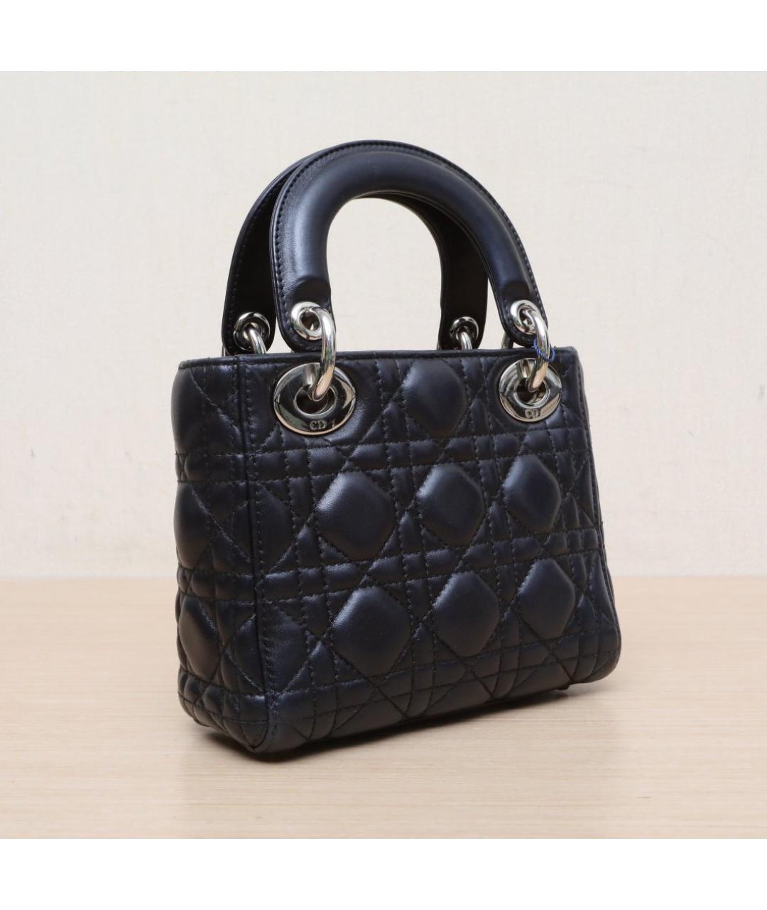 CHRISTIAN DIOR Черная кожаная сумка через плечо, фото 6