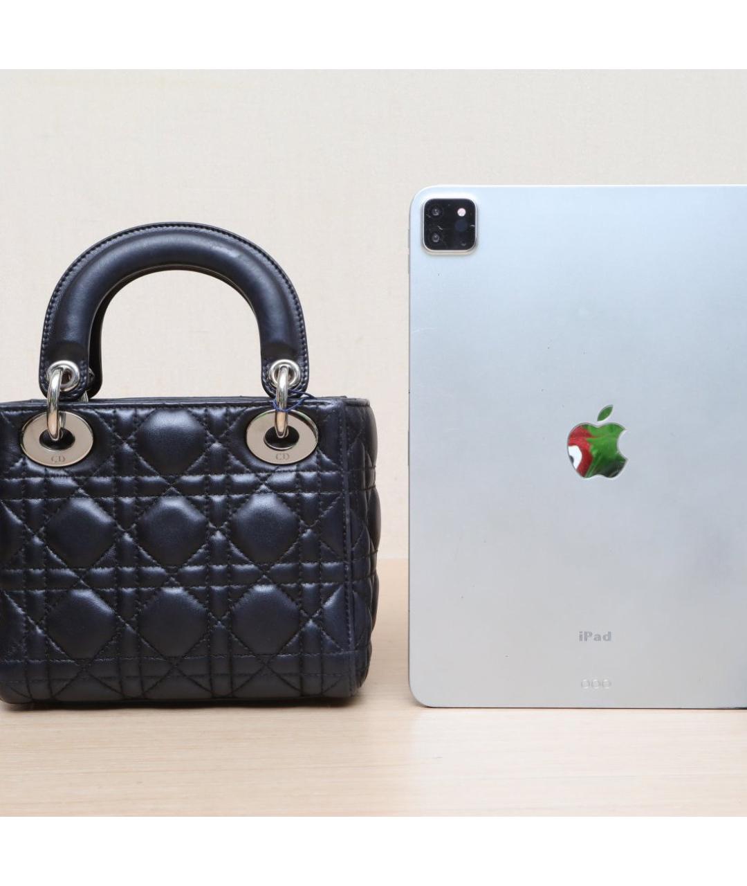 CHRISTIAN DIOR Черная кожаная сумка через плечо, фото 7