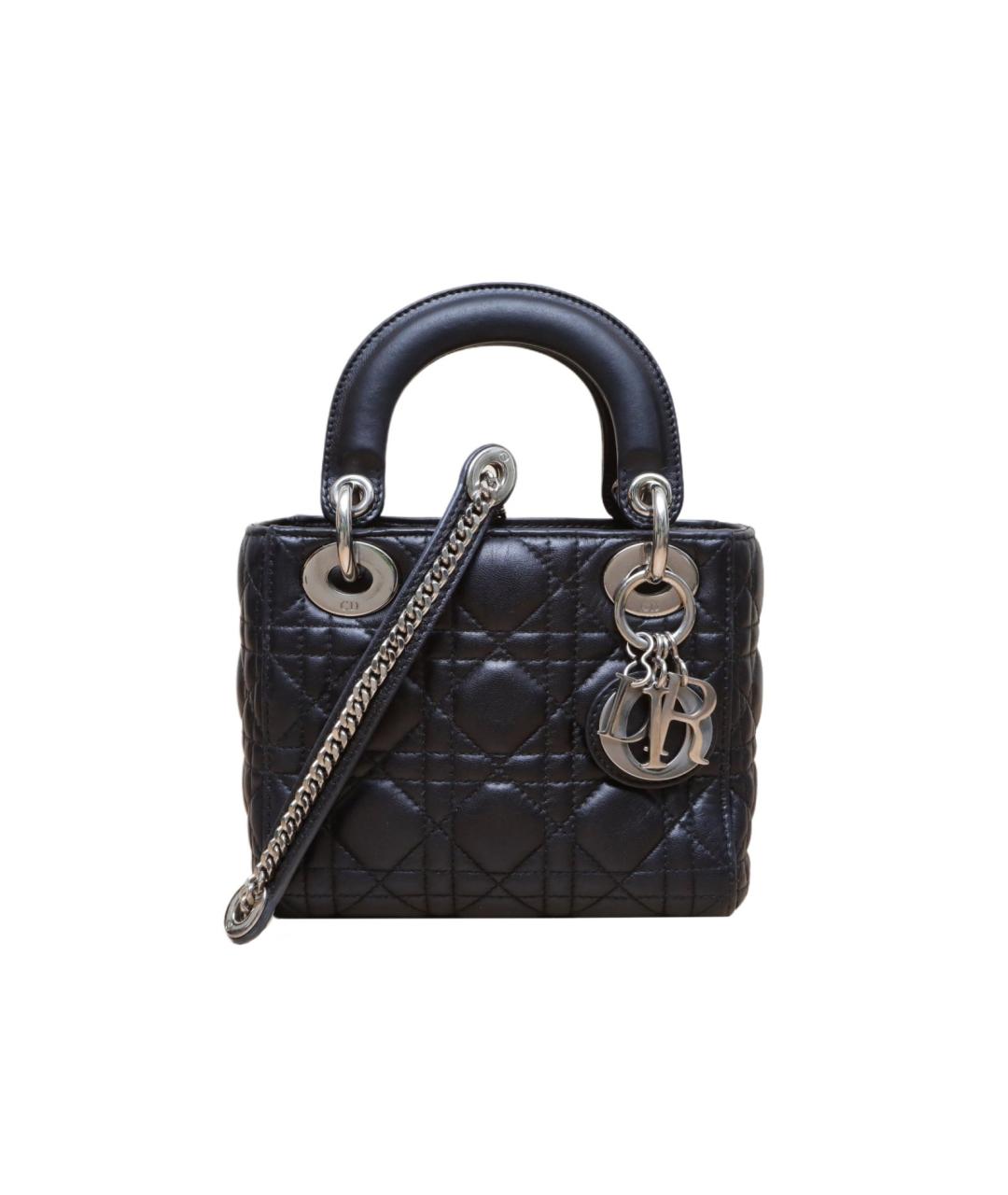 CHRISTIAN DIOR Черная кожаная сумка через плечо, фото 1