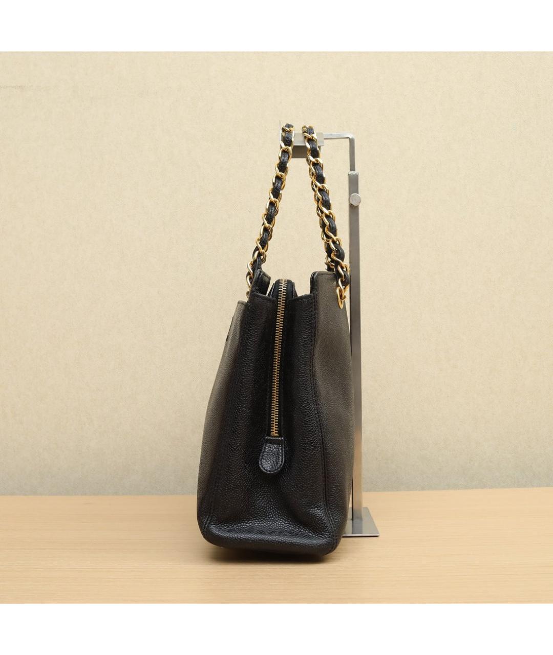 CHANEL Черная кожаная сумка через плечо, фото 4