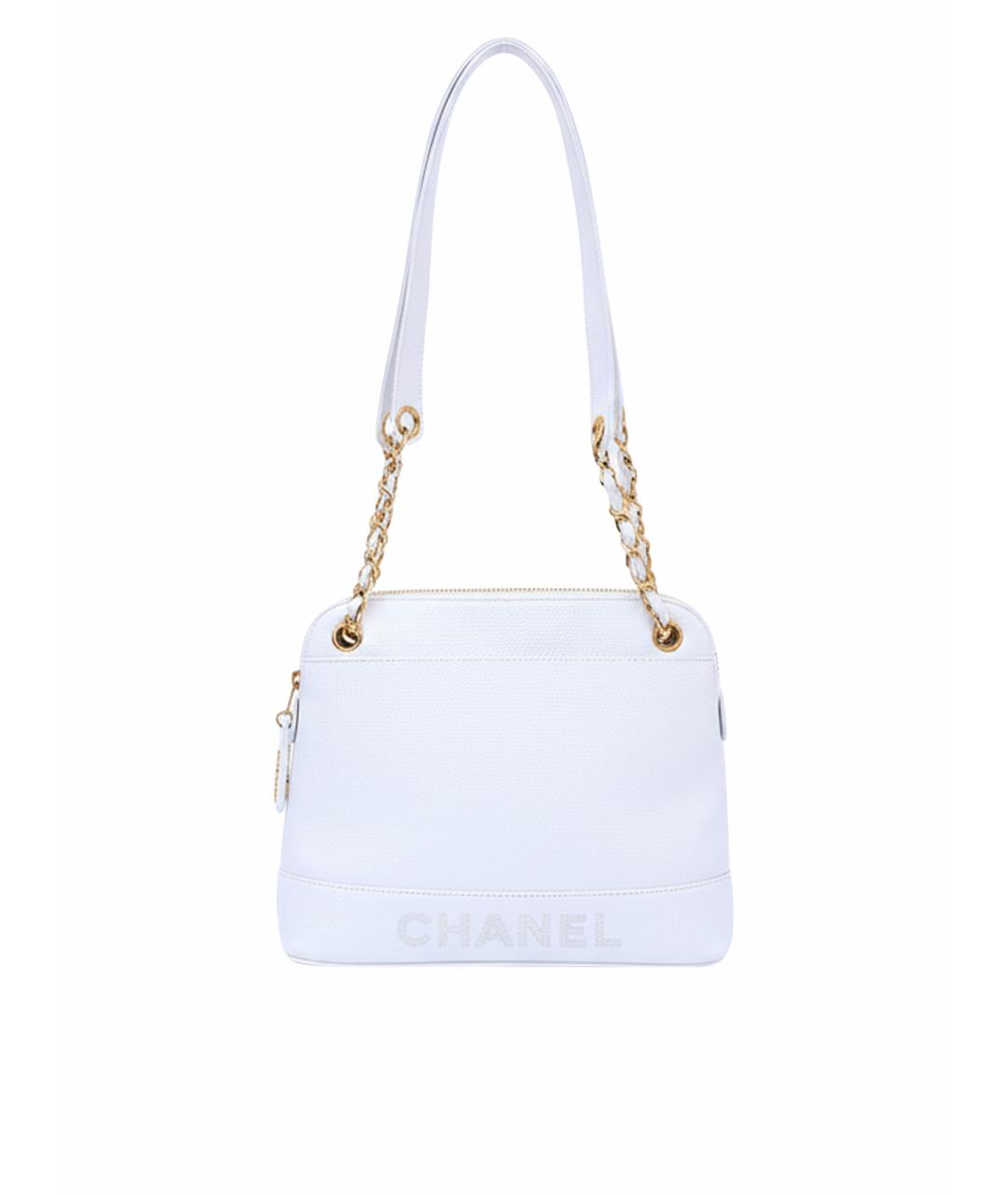 CHANEL Белая кожаная сумка через плечо, фото 1
