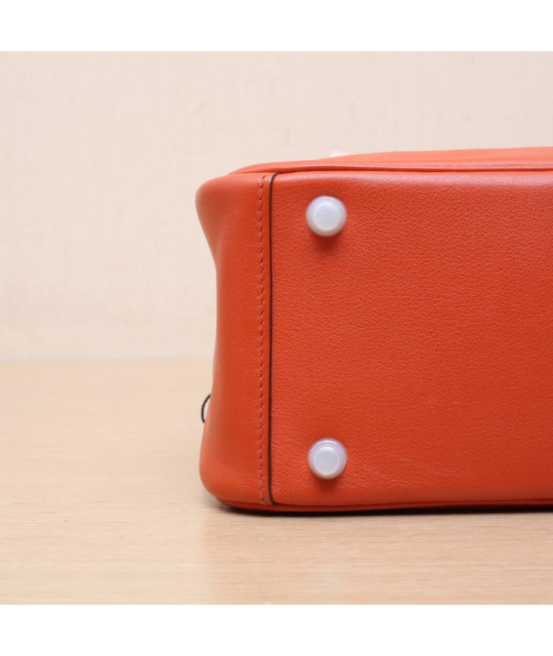 HERMES Оранжевая кожаная сумка через плечо, фото 9