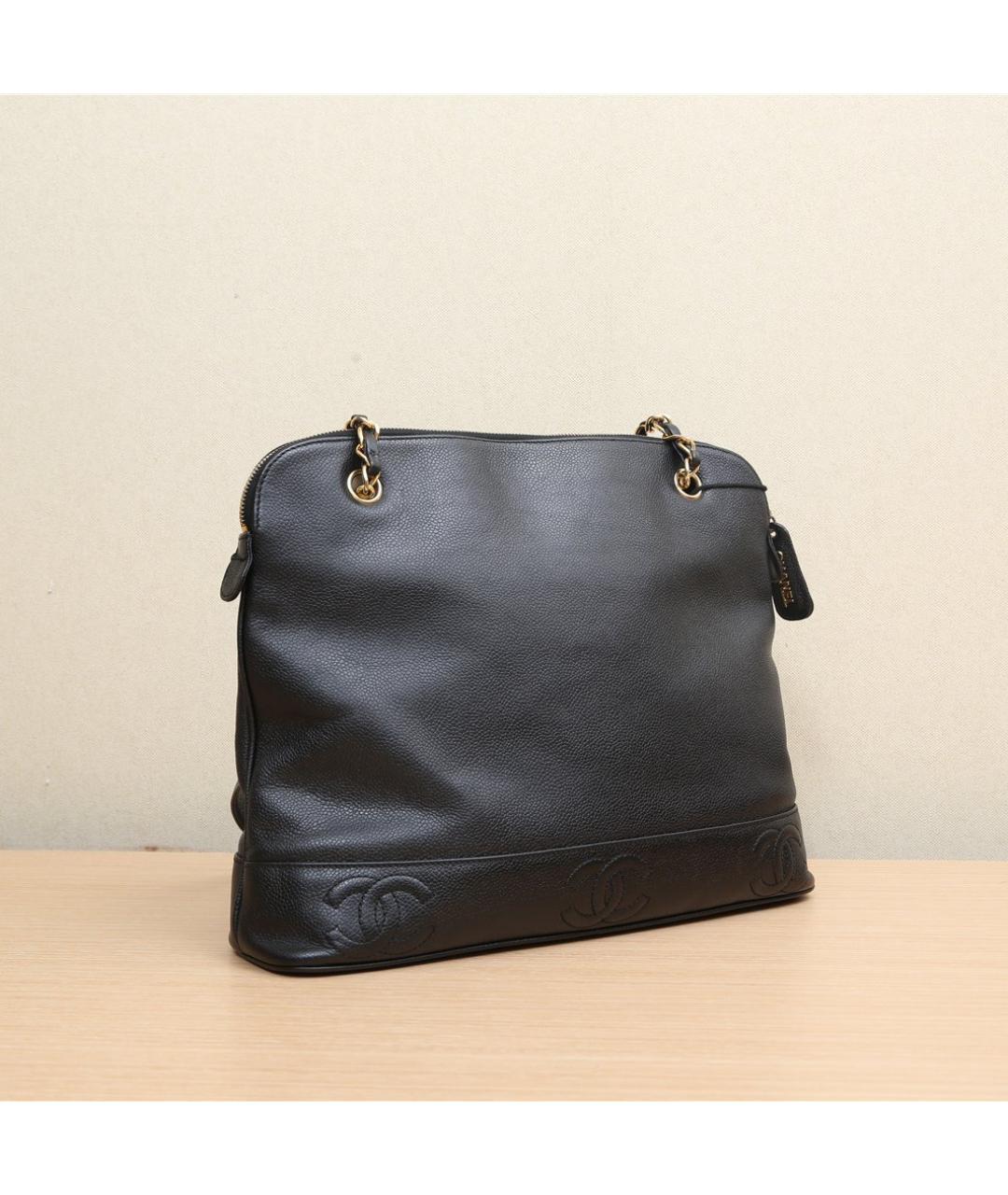 CHANEL Черная кожаная сумка через плечо, фото 9