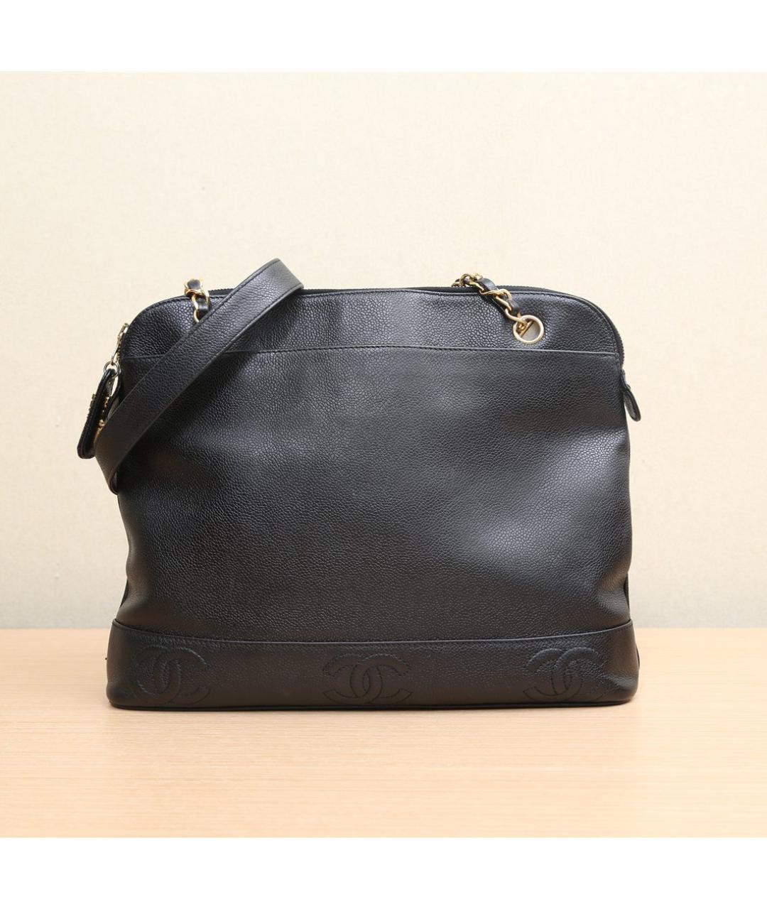 CHANEL Черная кожаная сумка через плечо, фото 6