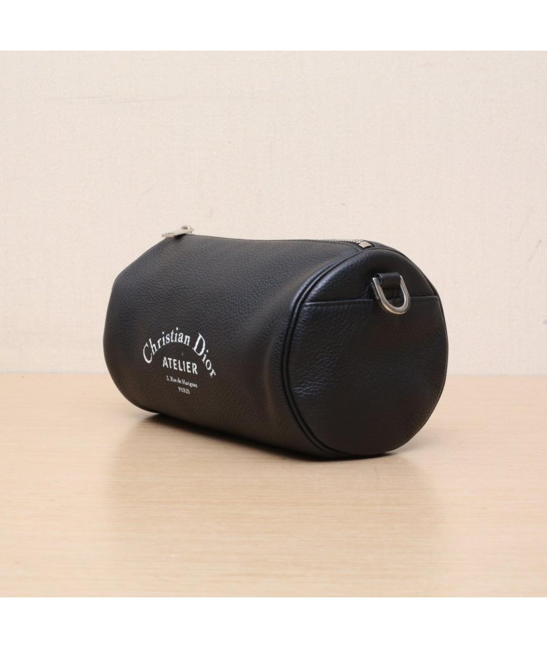 CHRISTIAN DIOR Черная кожаная сумка через плечо, фото 4