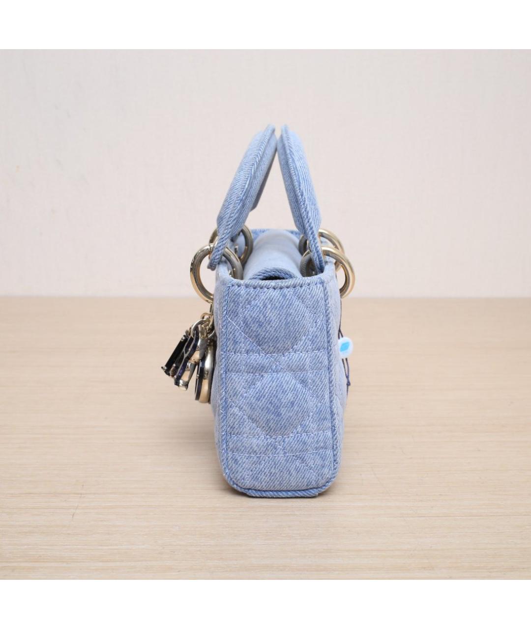 CHRISTIAN DIOR Голубая кожаная сумка через плечо, фото 5