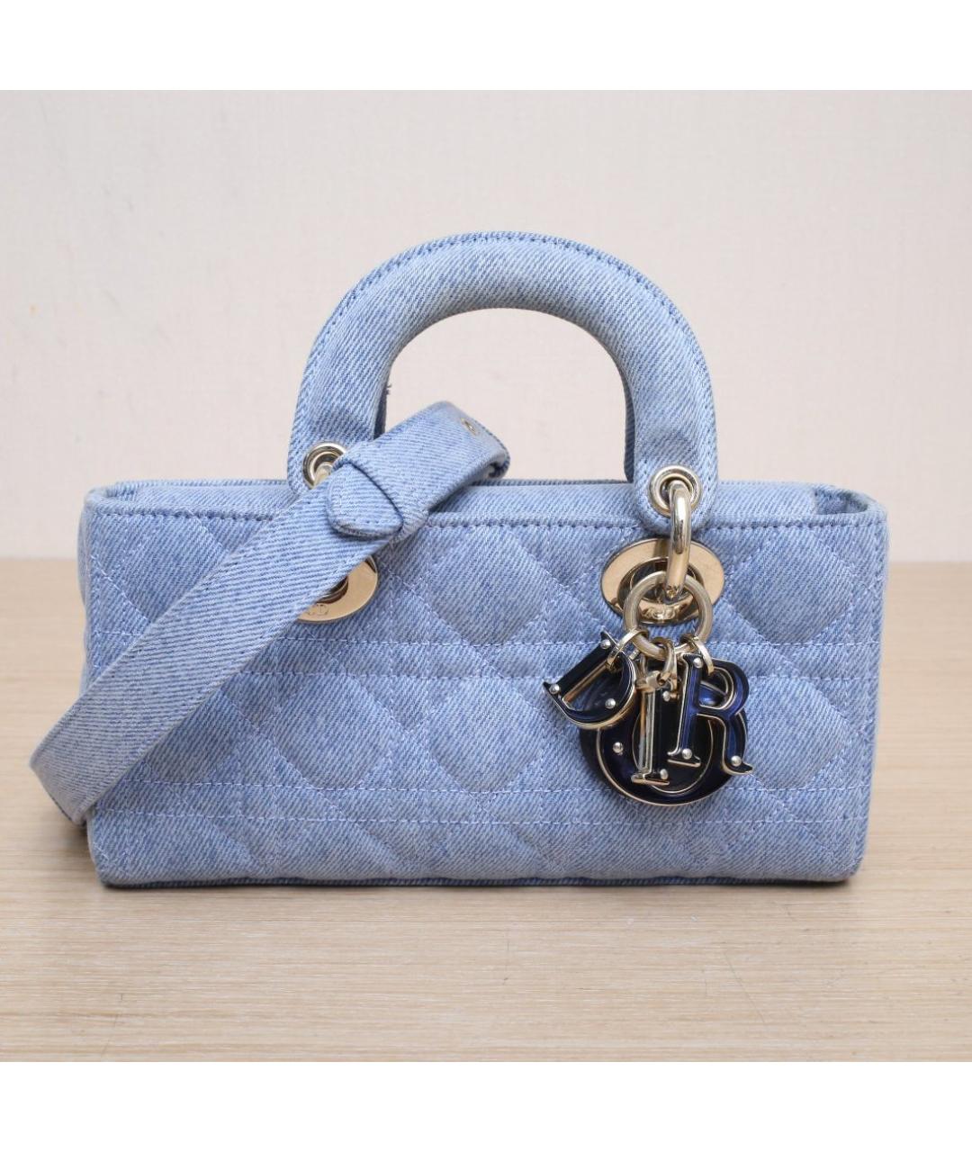 CHRISTIAN DIOR Голубая кожаная сумка через плечо, фото 3