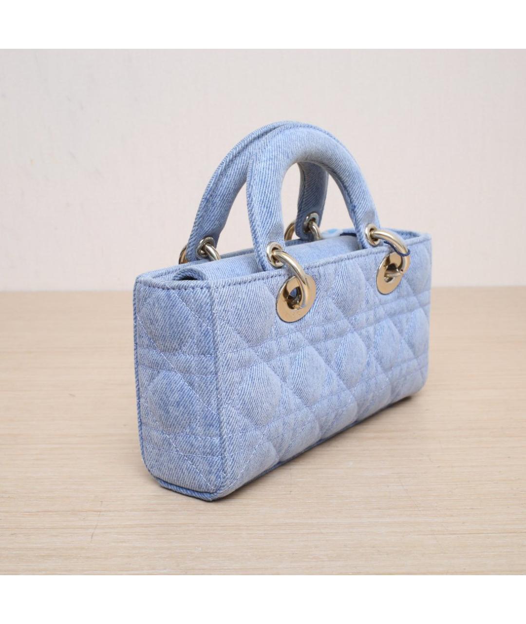 CHRISTIAN DIOR Голубая кожаная сумка через плечо, фото 6